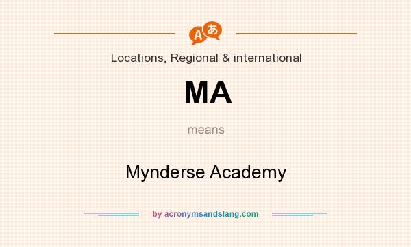 What does MA mean? It stands for Mynderse Academy