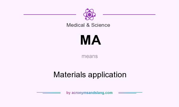 What does MA mean? It stands for Materials application