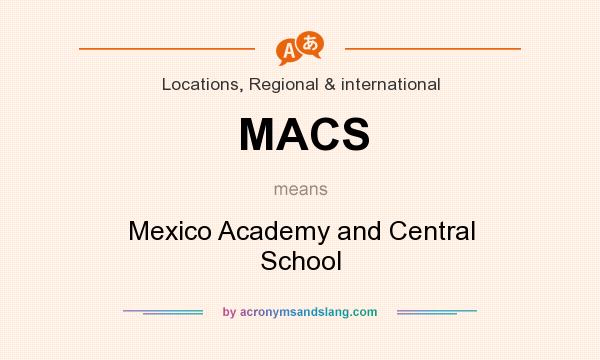 What does MACS mean? It stands for Mexico Academy and Central School