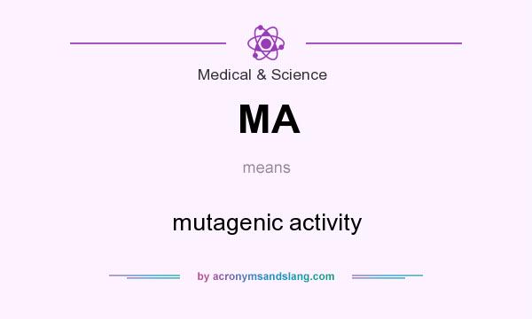 What does MA mean? It stands for mutagenic activity
