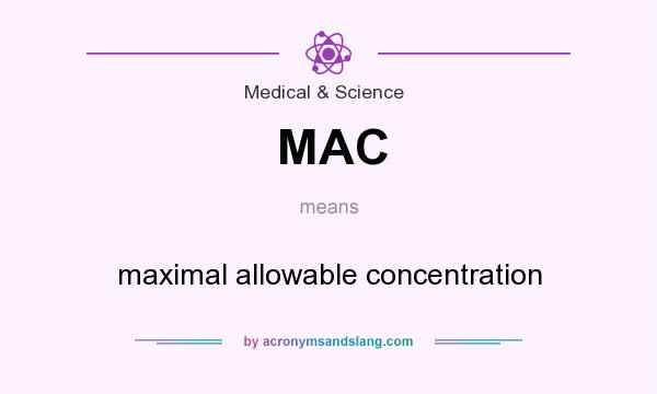 What does MAC mean? It stands for maximal allowable concentration