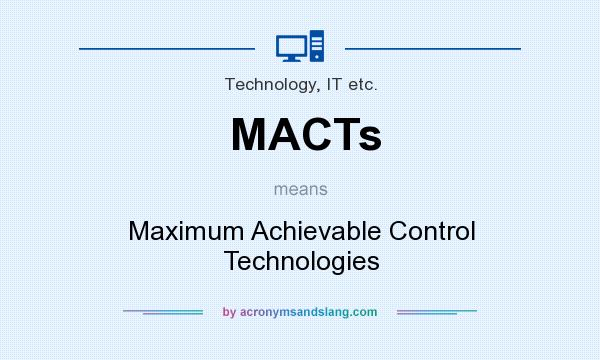 What does MACTs mean? It stands for Maximum Achievable Control Technologies