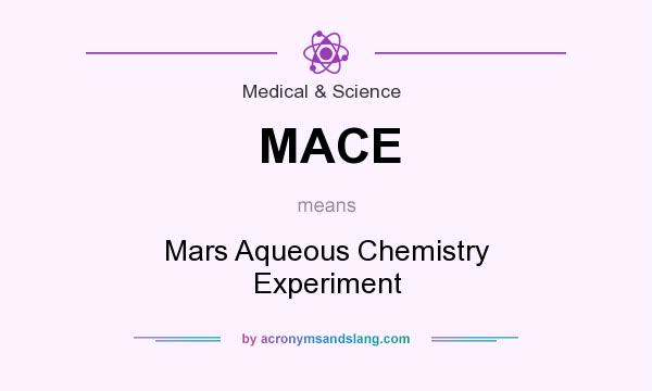 What does MACE mean? It stands for Mars Aqueous Chemistry Experiment
