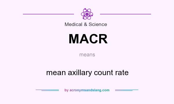 What does MACR mean? It stands for mean axillary count rate