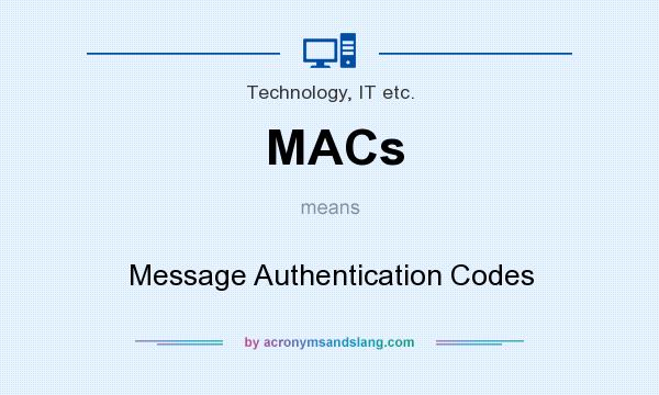 What does MACs mean? It stands for Message Authentication Codes