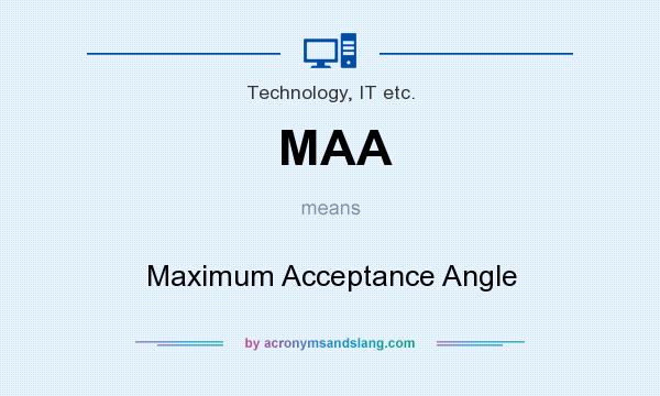 What does MAA mean? It stands for Maximum Acceptance Angle