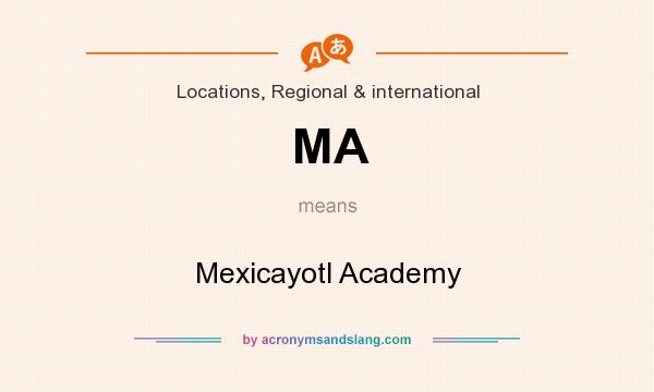 What does MA mean? It stands for Mexicayotl Academy