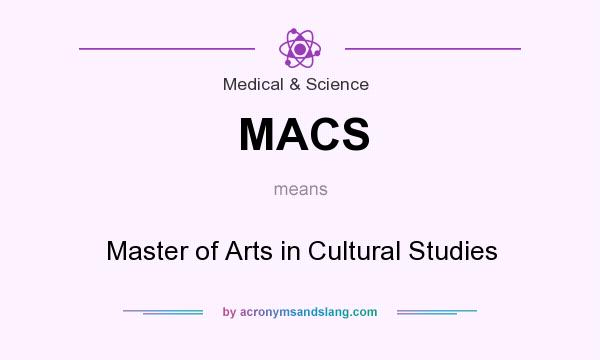 What does MACS mean? It stands for Master of Arts in Cultural Studies