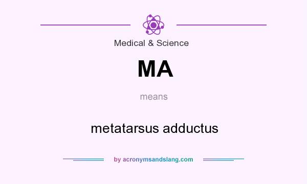 What does MA mean? It stands for metatarsus adductus