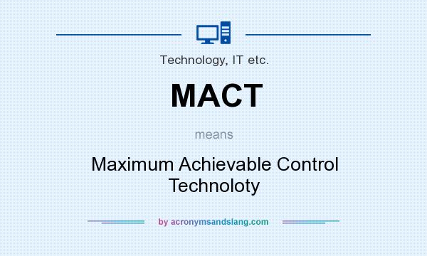 What does MACT mean? It stands for Maximum Achievable Control Technoloty