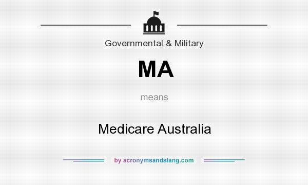 What does MA mean? It stands for Medicare Australia