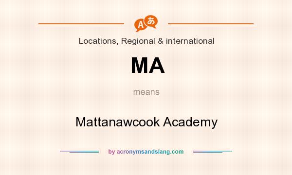 What does MA mean? It stands for Mattanawcook Academy