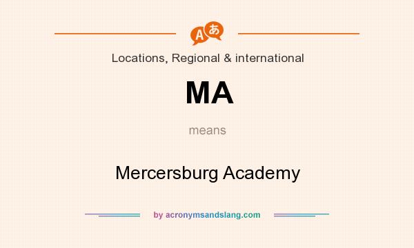 What does MA mean? It stands for Mercersburg Academy