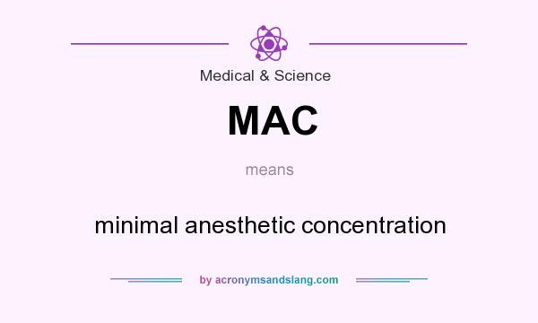 What does MAC mean? It stands for minimal anesthetic concentration