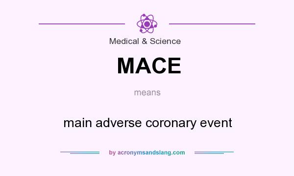 What does MACE mean? It stands for main adverse coronary event