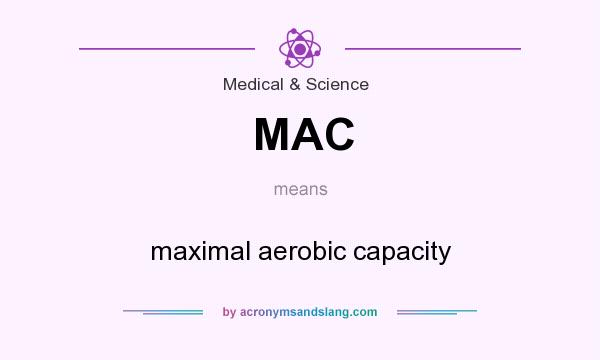 What does MAC mean? It stands for maximal aerobic capacity
