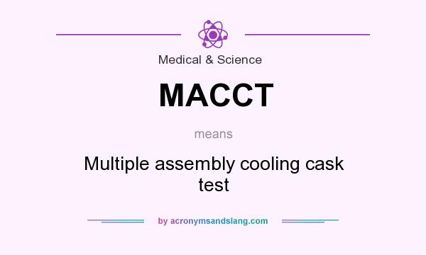 What does MACCT mean? It stands for Multiple assembly cooling cask test