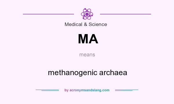 What does MA mean? It stands for methanogenic archaea