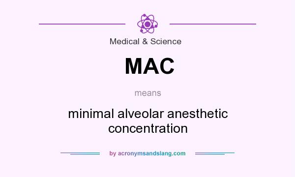 What does MAC mean? It stands for minimal alveolar anesthetic concentration