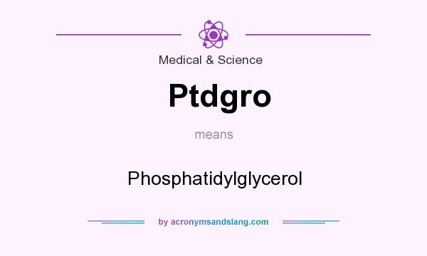 What does Ptdgro mean? It stands for Phosphatidylglycerol