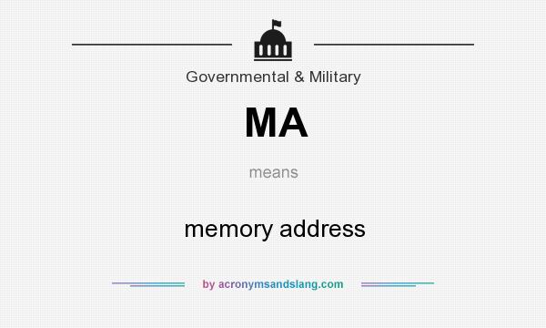 What does MA mean? It stands for memory address