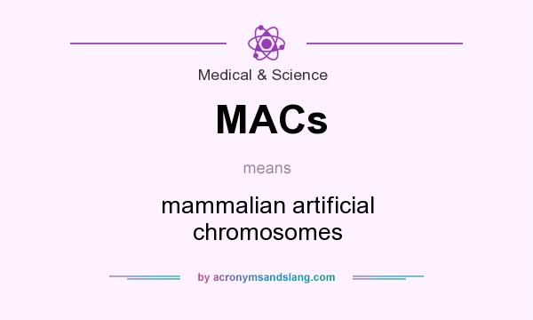 What does MACs mean? It stands for mammalian artificial chromosomes