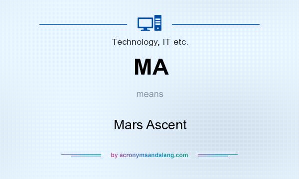 What does MA mean? It stands for Mars Ascent