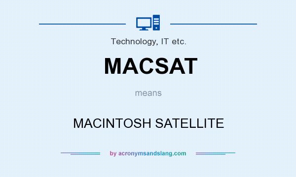 What does MACSAT mean? It stands for MACINTOSH SATELLITE