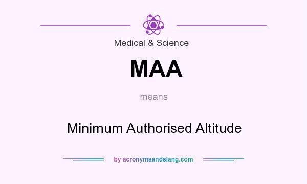 What does MAA mean? It stands for Minimum Authorised Altitude