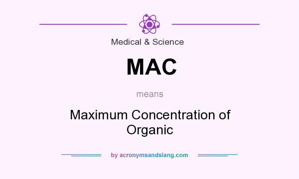 What does MAC mean? It stands for Maximum Concentration of Organic