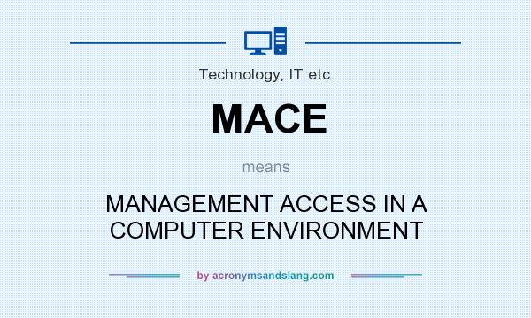 What does MACE mean? It stands for MANAGEMENT ACCESS IN A COMPUTER ENVIRONMENT