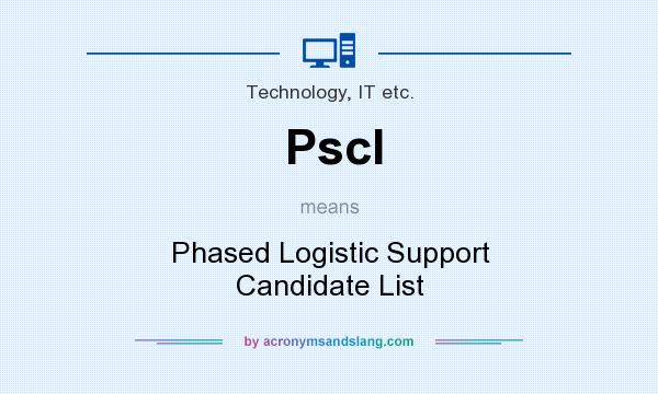 What does Pscl mean? It stands for Phased Logistic Support Candidate List