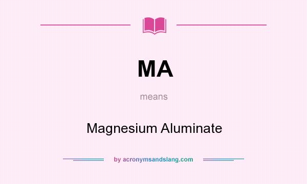 What does MA mean? It stands for Magnesium Aluminate