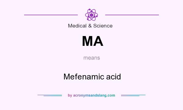 What does MA mean? It stands for Mefenamic acid