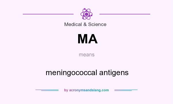 What does MA mean? It stands for meningococcal antigens