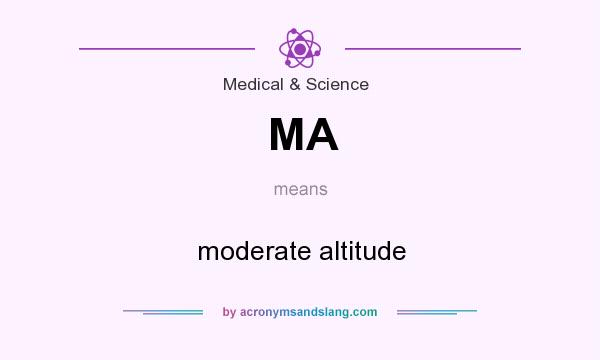 What does MA mean? It stands for moderate altitude