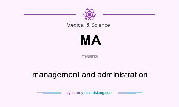 What does MA mean? It stands for management and administration
