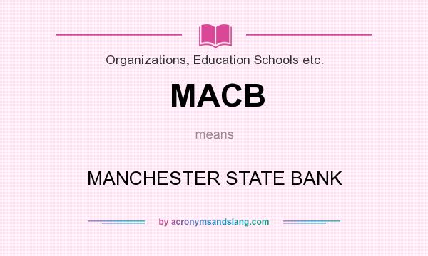 What does MACB mean? It stands for MANCHESTER STATE BANK