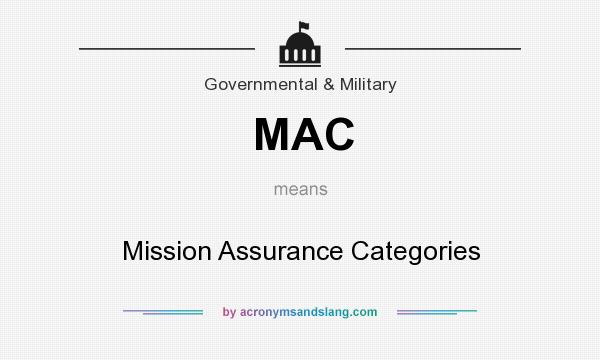 What does MAC mean? It stands for Mission Assurance Categories
