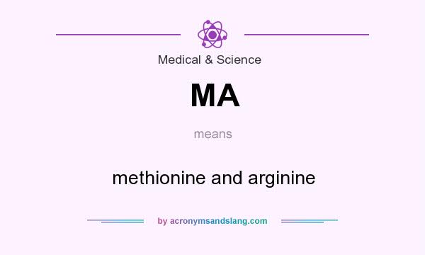 What does MA mean? It stands for methionine and arginine