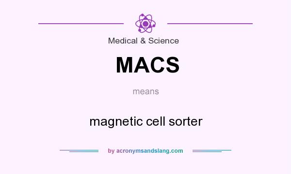 What does MACS mean? It stands for magnetic cell sorter