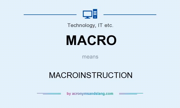 What does MACRO mean? It stands for MACROINSTRUCTION