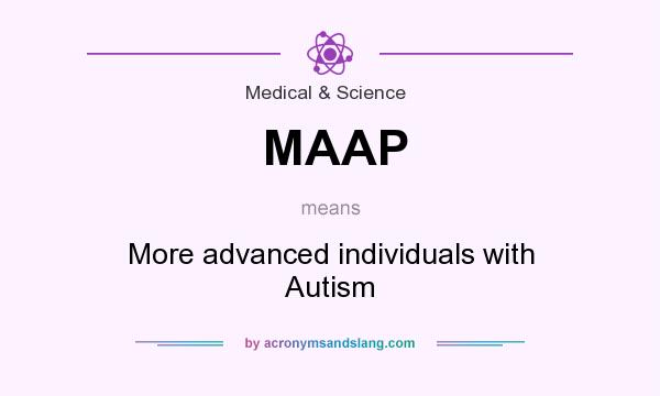What does MAAP mean? It stands for More advanced individuals with Autism