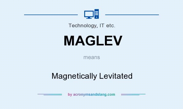 What does MAGLEV mean? It stands for Magnetically Levitated