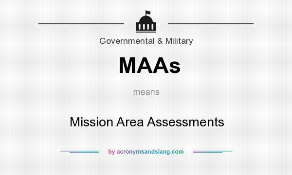 What does MAAs mean? It stands for Mission Area Assessments