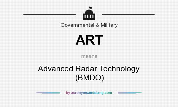 What does ART mean? It stands for Advanced Radar Technology (BMDO)