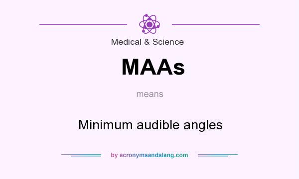 What does MAAs mean? It stands for Minimum audible angles