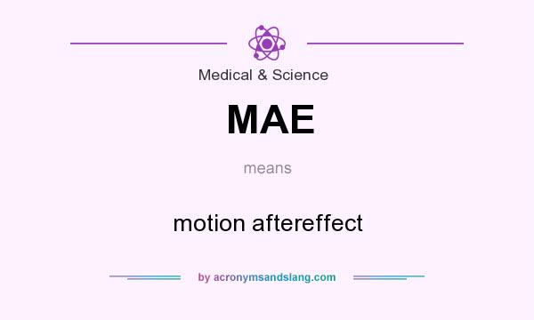 What does MAE mean? It stands for motion aftereffect