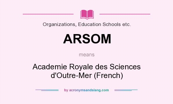 What does ARSOM mean? It stands for Academie Royale des Sciences d`Outre-Mer (French)
