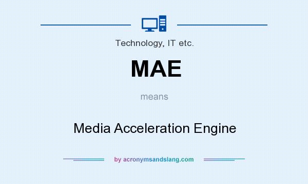 What does MAE mean? It stands for Media Acceleration Engine